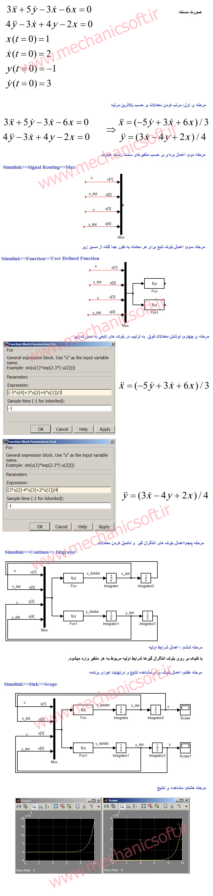 آموزش حل معالات ODE وابسته در نرم افزار Matlab/Simulink